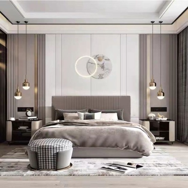 【NLOOK系列】家用主卧舒適時尚絨布軟包大床極簡布藝雙人床