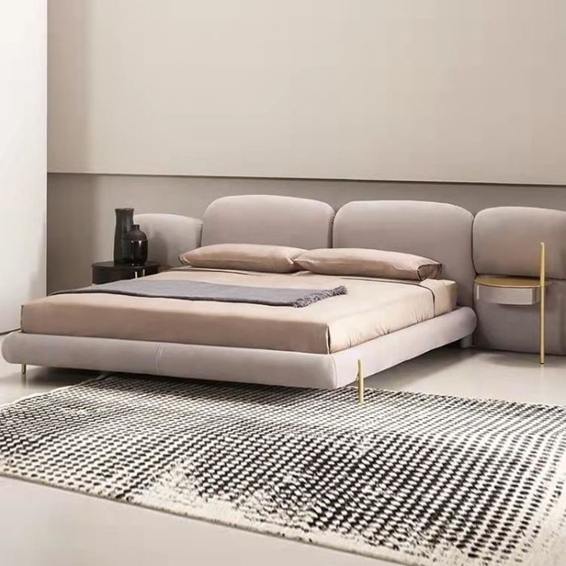 【NLOOK系列】設計師款-Stone石頭床 意式輕奢磨砂布可拆床側靠雙人床