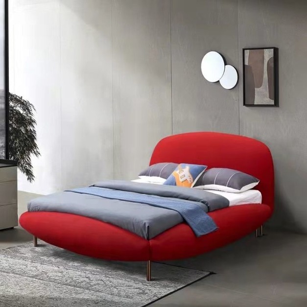 【NLOOK系列】設計師款-Calisson床 簡約時尚羊絨布落葉松雙人床