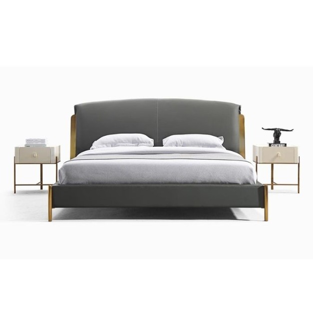 【NLOOK系列】意式輕奢個性家用雙人床臥室時尚納帕真皮軟包婚床