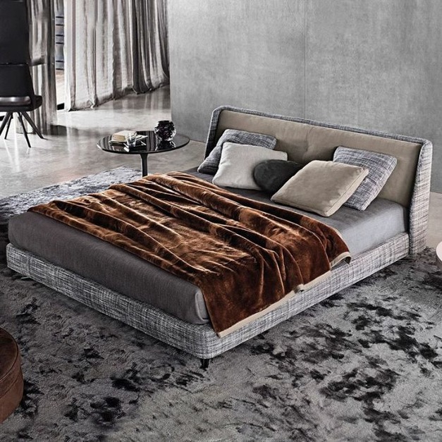 【NLOOK系列】設計師款-spencer斯賓塞床 極簡臥室絨布+麻布雙人床