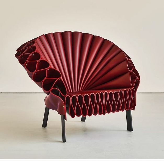 【海小特系列】設計師款-孔雀椅 極簡風客廳休閒椅馬鞍皮創意設計洽談椅