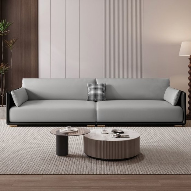 【哥斯圖系列】輕奢簡約 生態真皮沙發 