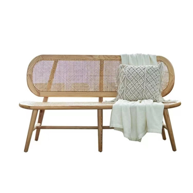 【減色系列】都市侘寂系列 陽臺藤編躺椅ins復古客廳休閒靠背長椅