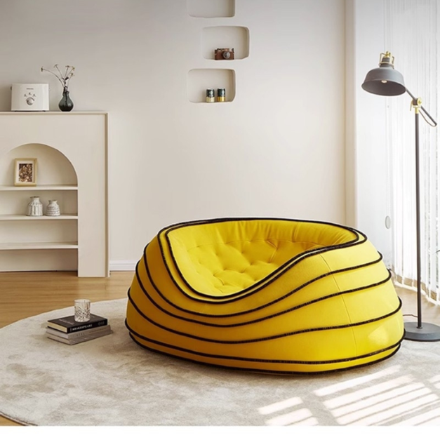 【海小特系列】設計師款-蛋撻椅 意式客廳懶人沙發椅單人可躺創意網紅異形休閒椅