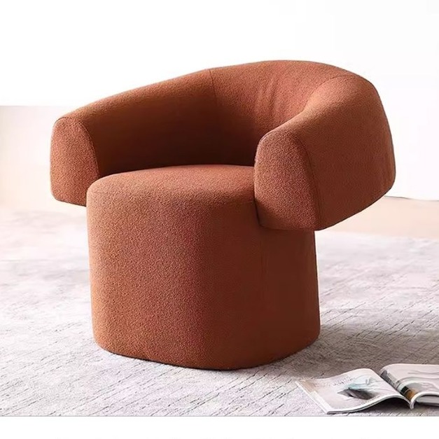 【海小特系列】極簡客廳陽臺接待區樣板間簡約藝術創意泰迪絨單人沙發