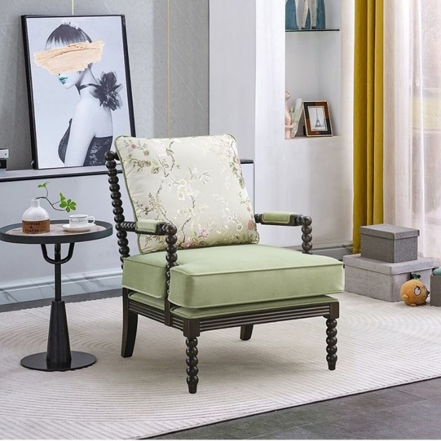 【海小特系列】設計師款-珍珠椅 復古單人沙發實木懶人單椅中古客廳休閒椅