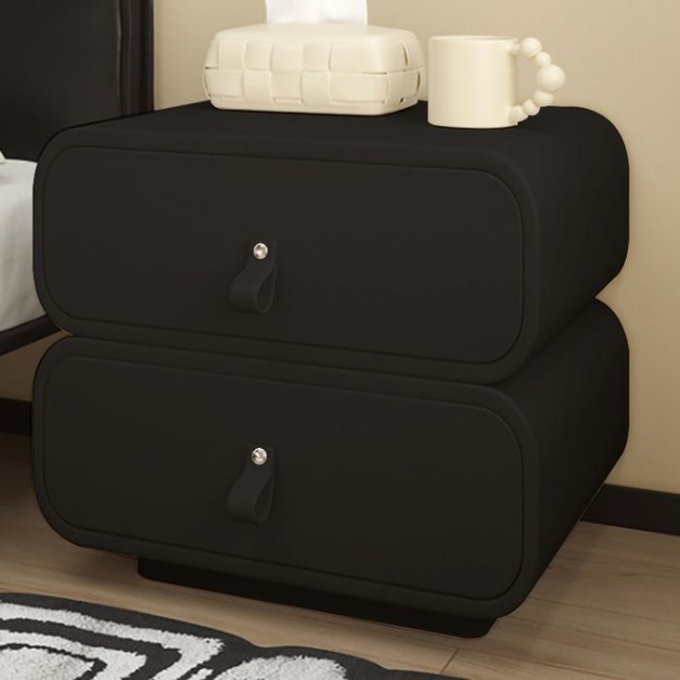 【雲貝蓓系列】意式輕奢優質捫皮雙抽儲物全實木床頭櫃