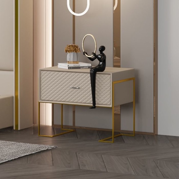 【摩登奢居系列】輕奢捫皮工藝收納櫃家用臥室床頭櫃