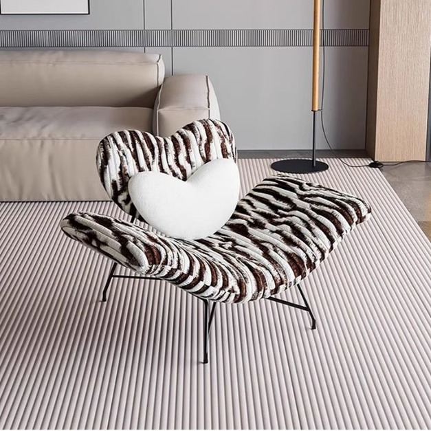 【海小特系列】設計師款-丘比特椅 意式極簡風客廳臥室陽台休閒椅貂絨軟包單人椅