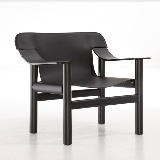 【摩登奢居系列】家用馬鞍皮休閒椅 中古風陽臺客廳白蠟木休閒椅