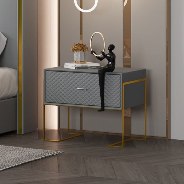 【摩登奢居系列】輕奢捫皮工藝收納櫃家用臥室床頭櫃