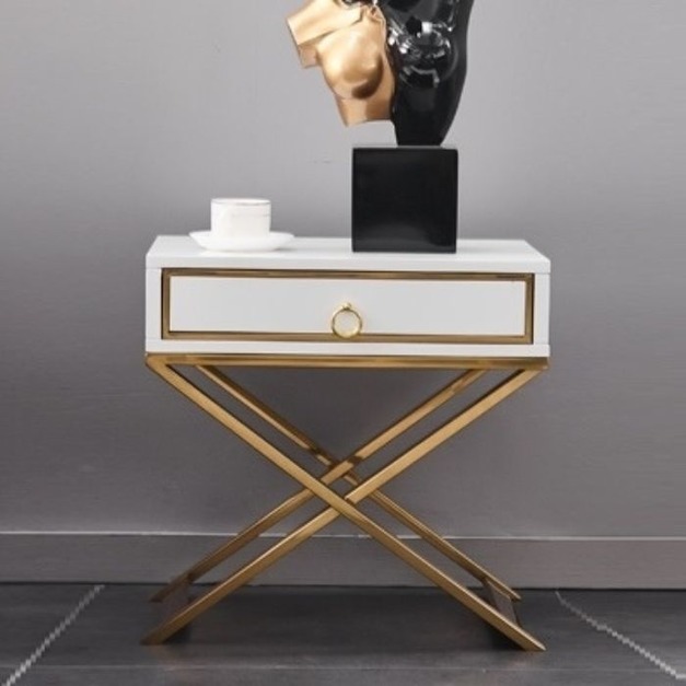 【摩登奢居系列】輕奢ins風床頭櫃現代簡約迷你收納櫃油漆工藝床邊櫃