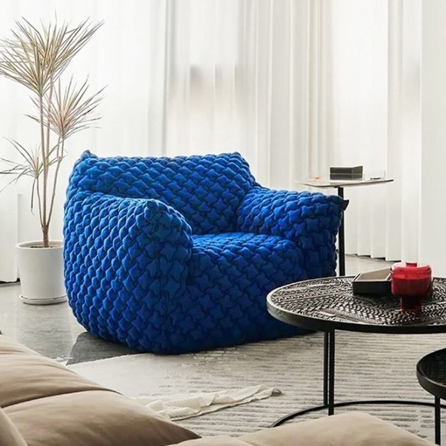 【海小特系列】設計師款-藍胖子 現代簡約休閒椅藝術布藝懶人椅