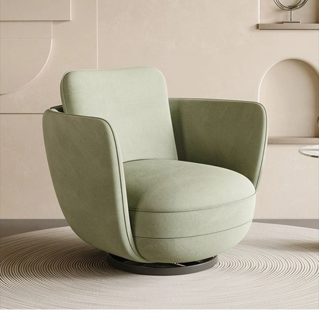 【海小特系列】單人沙發椅簡約客廳陽臺家用意式極簡可旋轉休閒椅