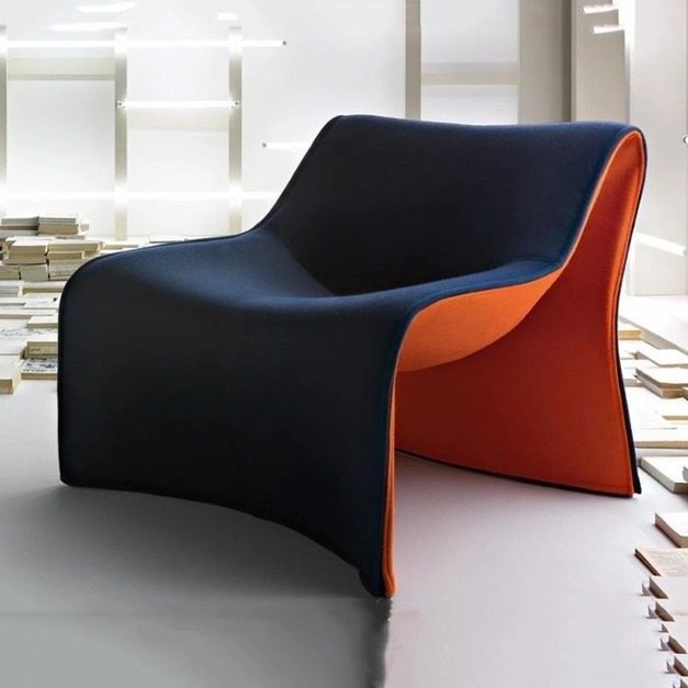 【海小特系列】設計師款-卡西納椅 創意玻璃鋼客廳M異形絨布休閒椅