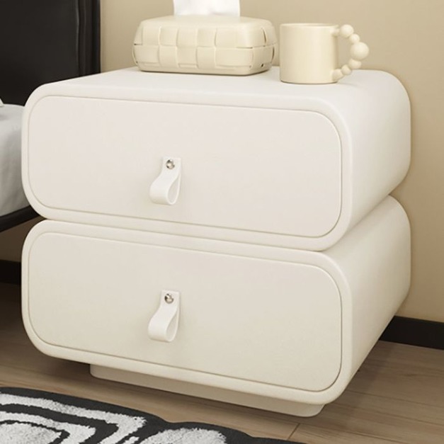 【唯綺系列】蘇菲系列 意式輕奢優質捫皮雙抽儲物全實木床頭櫃