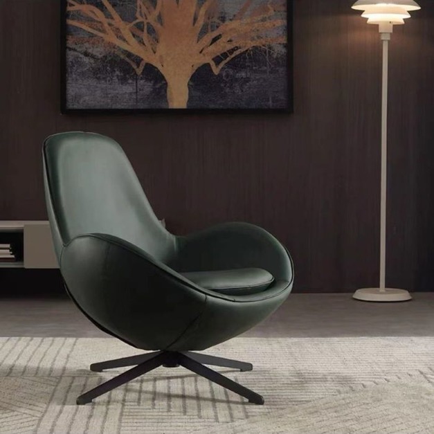 【海小特系列】極簡客廳陽臺蛋殼椅臥室書房網紅懶人可旋轉西皮老虎椅休閒椅