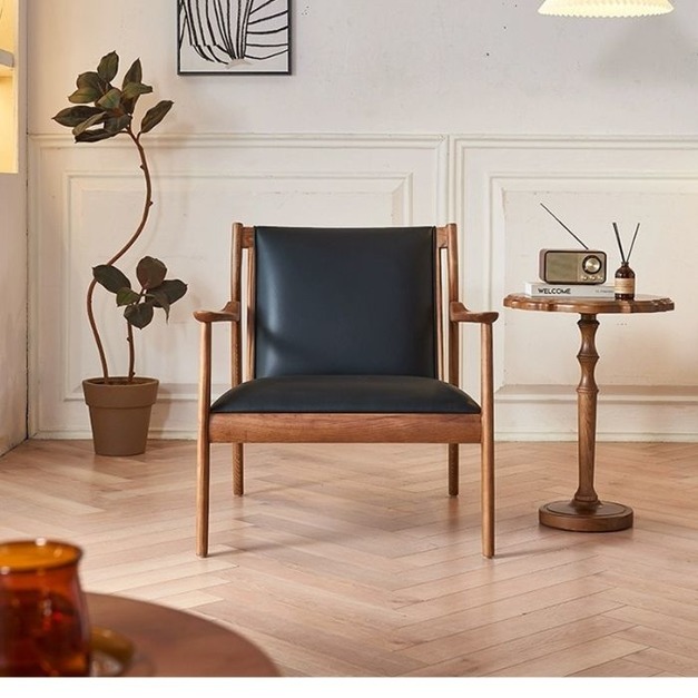 【海小特系列】設計師款-刀椅 簡約單人沙發椅客廳中古扶手靠背椅日式單椅