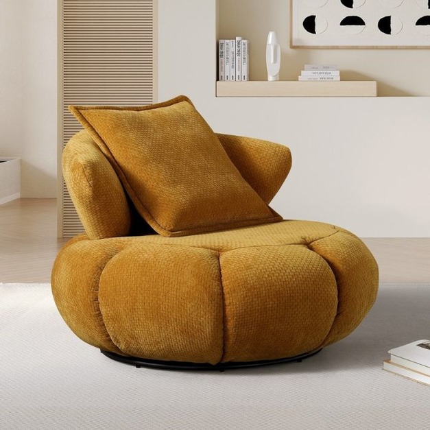 【羅伯卡特系列】簡約絨布面料南瓜椅 大小戶型客廳公寓陽臺休閒椅