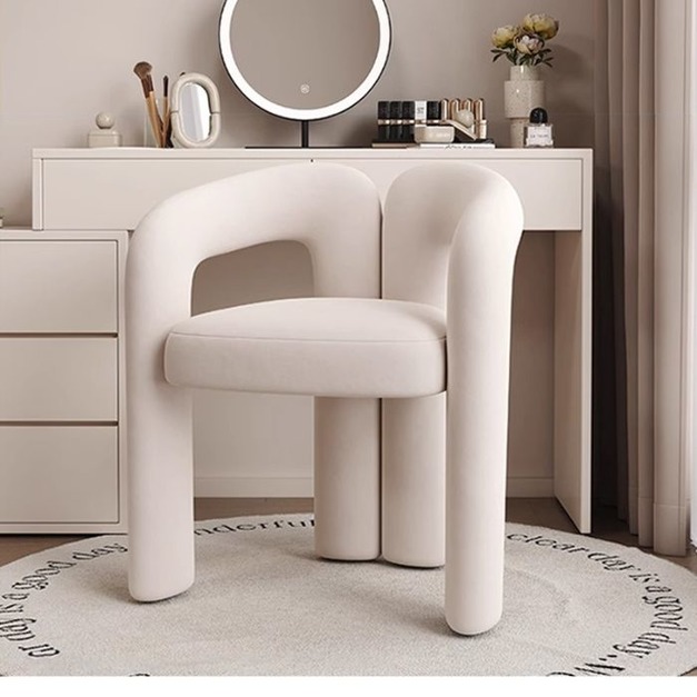 【海小特系列】創意網紅絨布布藝休閒椅極簡風臥室化妝椅客廳陽臺休閒椅