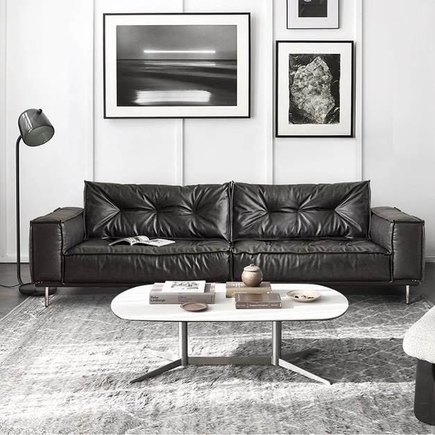 【摩登奢居系列】簡約生態真皮沙發 極簡風沙發