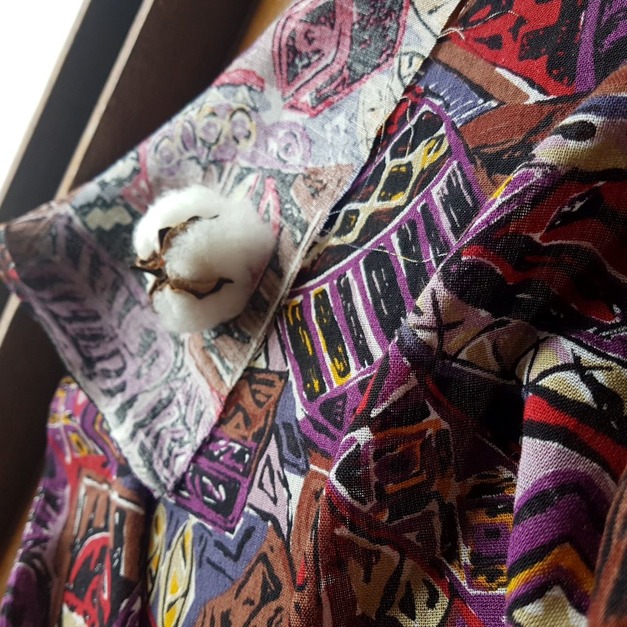 [布尾4.2碼]亞麻系列  純麻紗印花布 - 冬日華麗紫