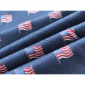 藏青色 美國小旗幟印花 涼感尼龍 斜紋彈性布_3