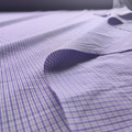 粉紫細格紋高支數絲光棉