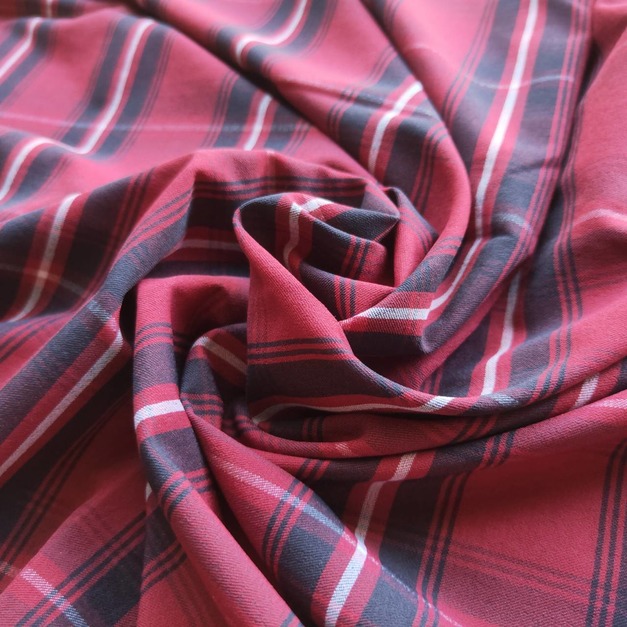 黑莓 | 格紋縲縈彈性布 3碼