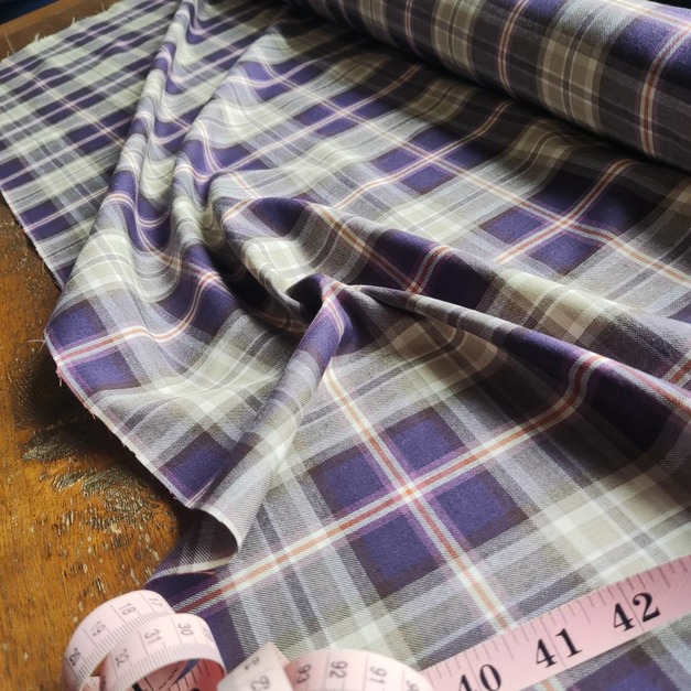 羊毛與棉系列 斜紋格子布  荷蘭印象 紫橙