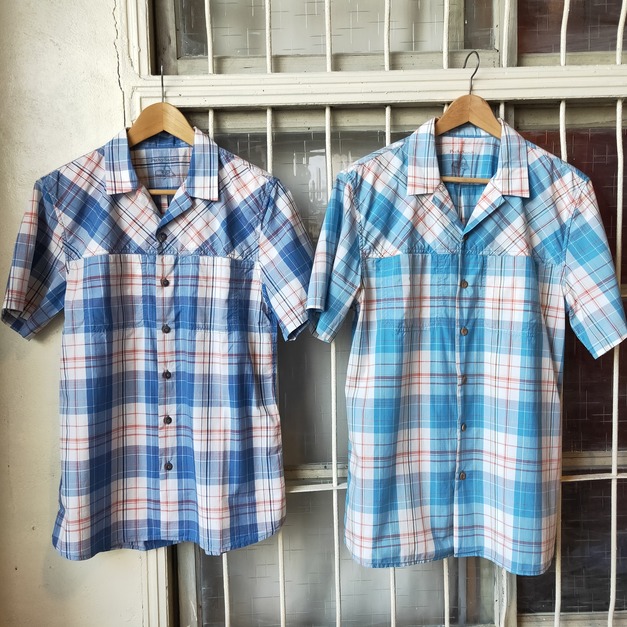 古巴領 休閒 涼爽 經典格紋 純棉 短袖 男襯衫