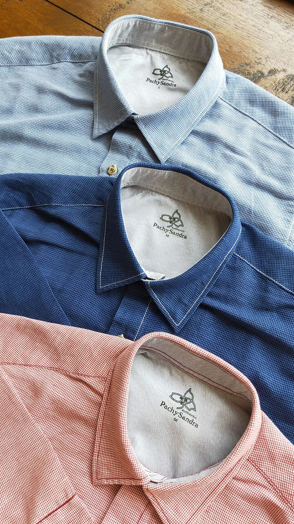 夏日涼感 比利時亞麻   經典  千鳥格紋  短袖  男襯衫