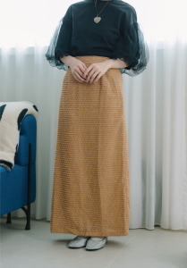 抽鬚紋理直筒裙｜兩色