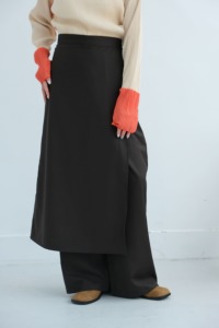 韓國設計師款裹裙西褲｜黑棕色