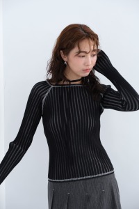 縫線方領綁帶上衣｜黑