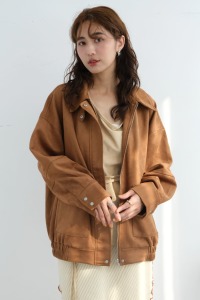 率性日常立領夾克外套｜麂皮焦糖色
