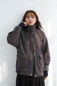 率性日常立領夾克外套｜麂皮深灰