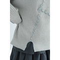 木耳滾線柔軟針織上衣｜淺灰 (組合優惠)_1