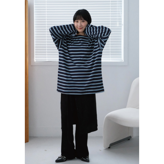 Korea 條紋慵懶寬鬆上衣