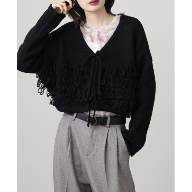  流蘇抽鬚綁帶針織｜兩色