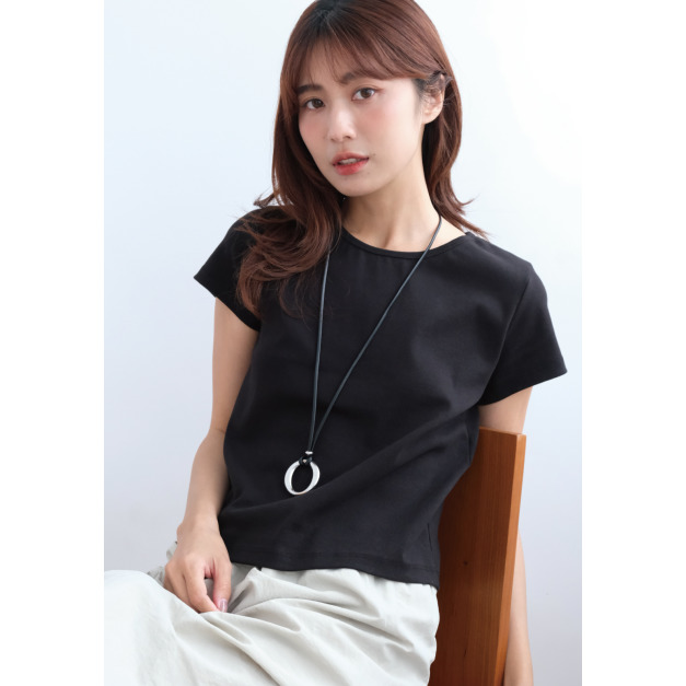 彈性柔軟夏日短TEE｜黑