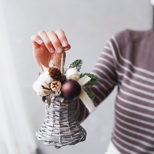 聖誕花禮｜北歐風聖誕編織鈴噹吊飾