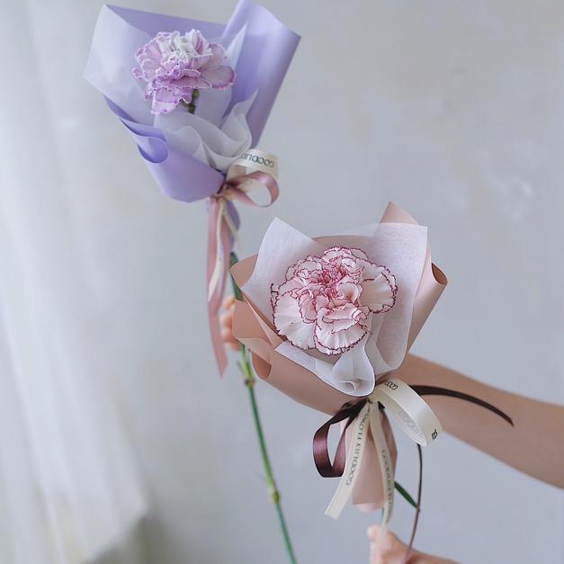 2026 馨情｜ 經典單朵康乃馨鮮花束 -6色選