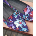 小閃聯名設計【購物狂小姐 華麗搖滾】法式優雅樂福鞋_絢麗紫花(21.5)_2
