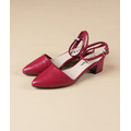 【怦然時刻】優雅繫帶中跟涼鞋_法式莓紅(24.5)