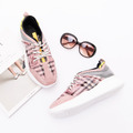 【英式休閒】彈力鞋口羊猄格紋運動鞋_粉嫩青春(22.5/23/23.5)