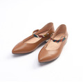 【深情舞曲】3Way斜紋繫帶全真皮尖頭淑女鞋_百搭咖棕(現貨22)