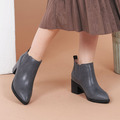 【私房特調】蠟感牛皮百褶切爾西跟靴_倫敦灰(22.5/23/23.5/25.5)_3