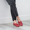 【氣質維也納】極軟羊皮蝴蝶結芭蕾舞鞋_純真紅(23.5)_3